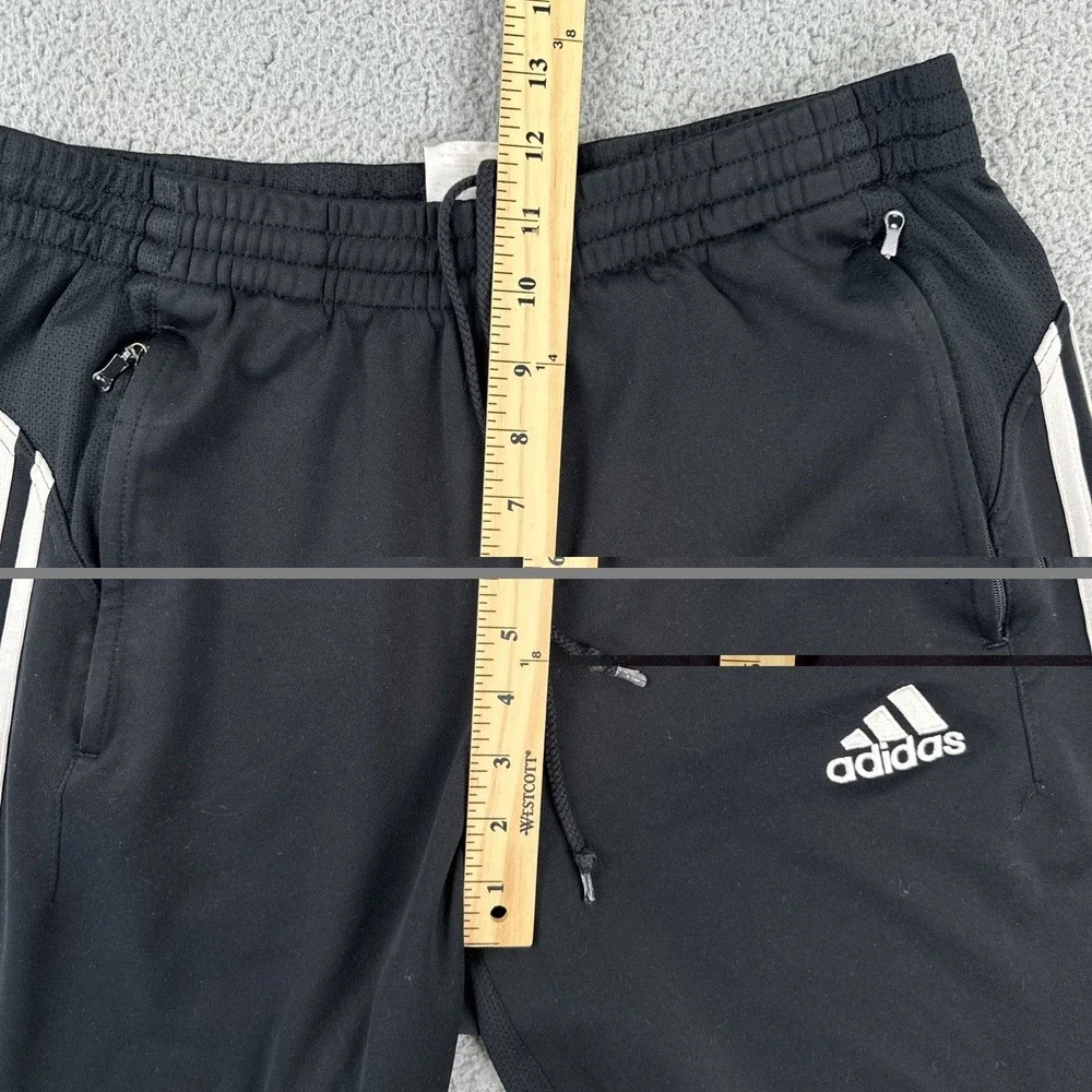 VTG Y2K Adidas Track Sweatpants Men Large Black Ankle Zip Logo Zipped Pockets